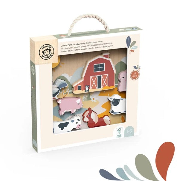 Speedy Monkey Jumbo Farm Chunky Puzzle