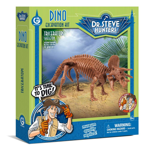 Dr. Steve Hunters GEOWorld Dino Dig Triceratops Excavation Kit - 12 pieces - Safari Ltd®