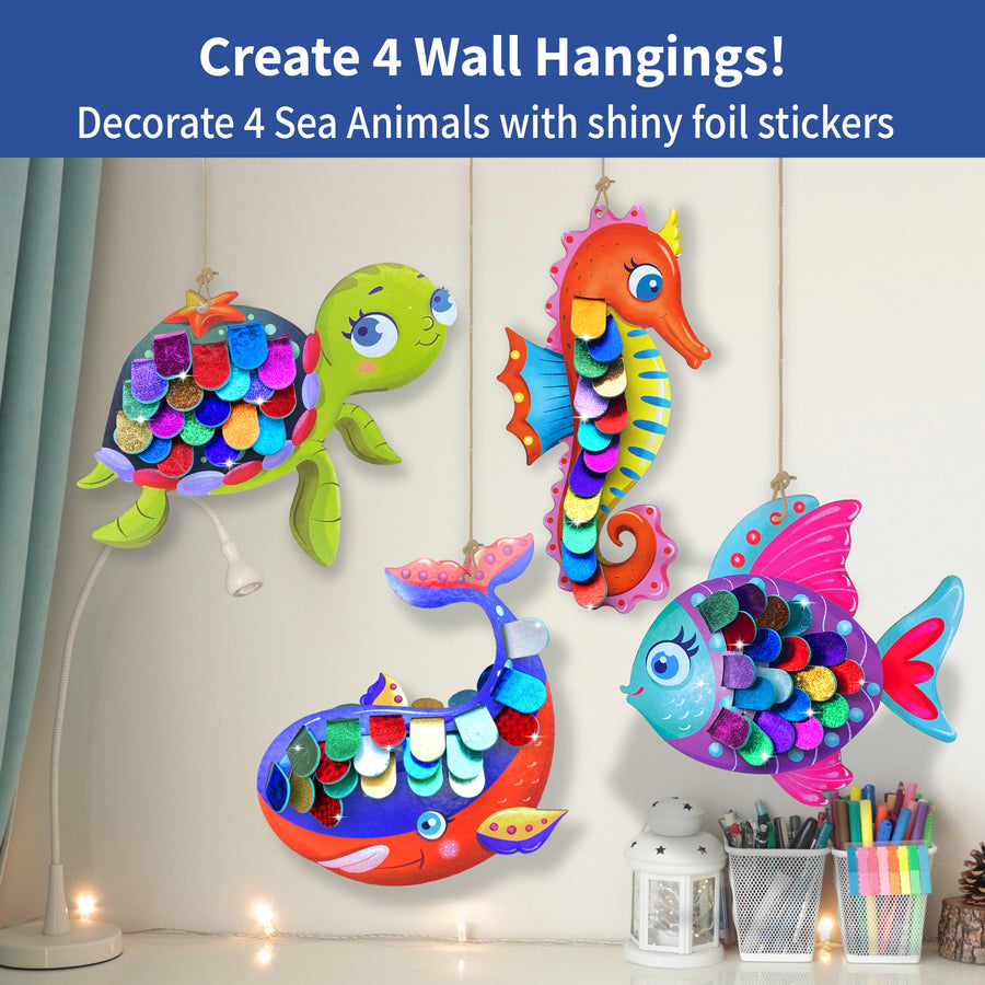 Chalk & Chuckles Foil Decorations - Sea Animals Kit |  | Safari Ltd®