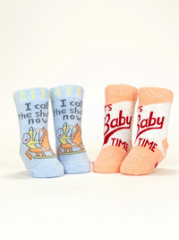 Blue Q Baby Socks - I Call The Shots Now / It's Baby Time