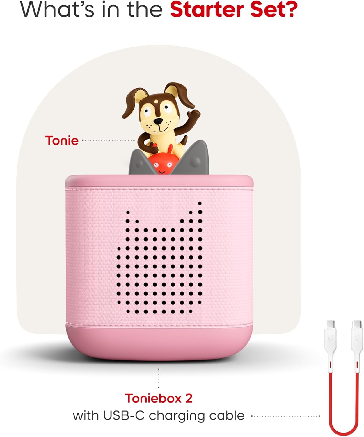 Toniebox 2 Starter Set with Playtime Puppy Tonie - Cloud Pink
