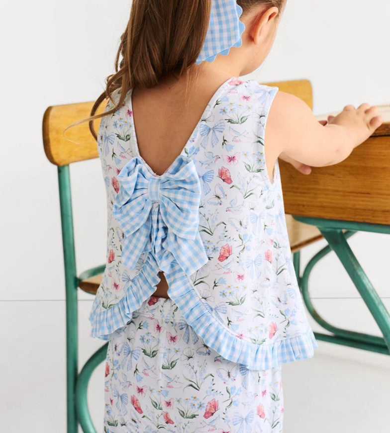 Posh Peanut Gail - Ruffle Bow Back Tank & Pant Set - 10-12 Years