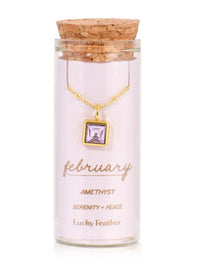 Birthstone Bottle Necklace - Gold - February |  | Safari Ltd®