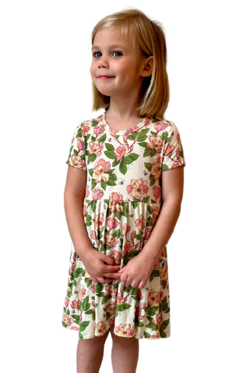 Goosies Short Sleeve Pocket Dress - Magnolias