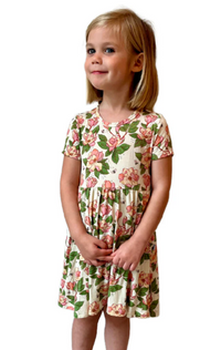Goosies Short Sleeve Pocket Dress - Magnolias