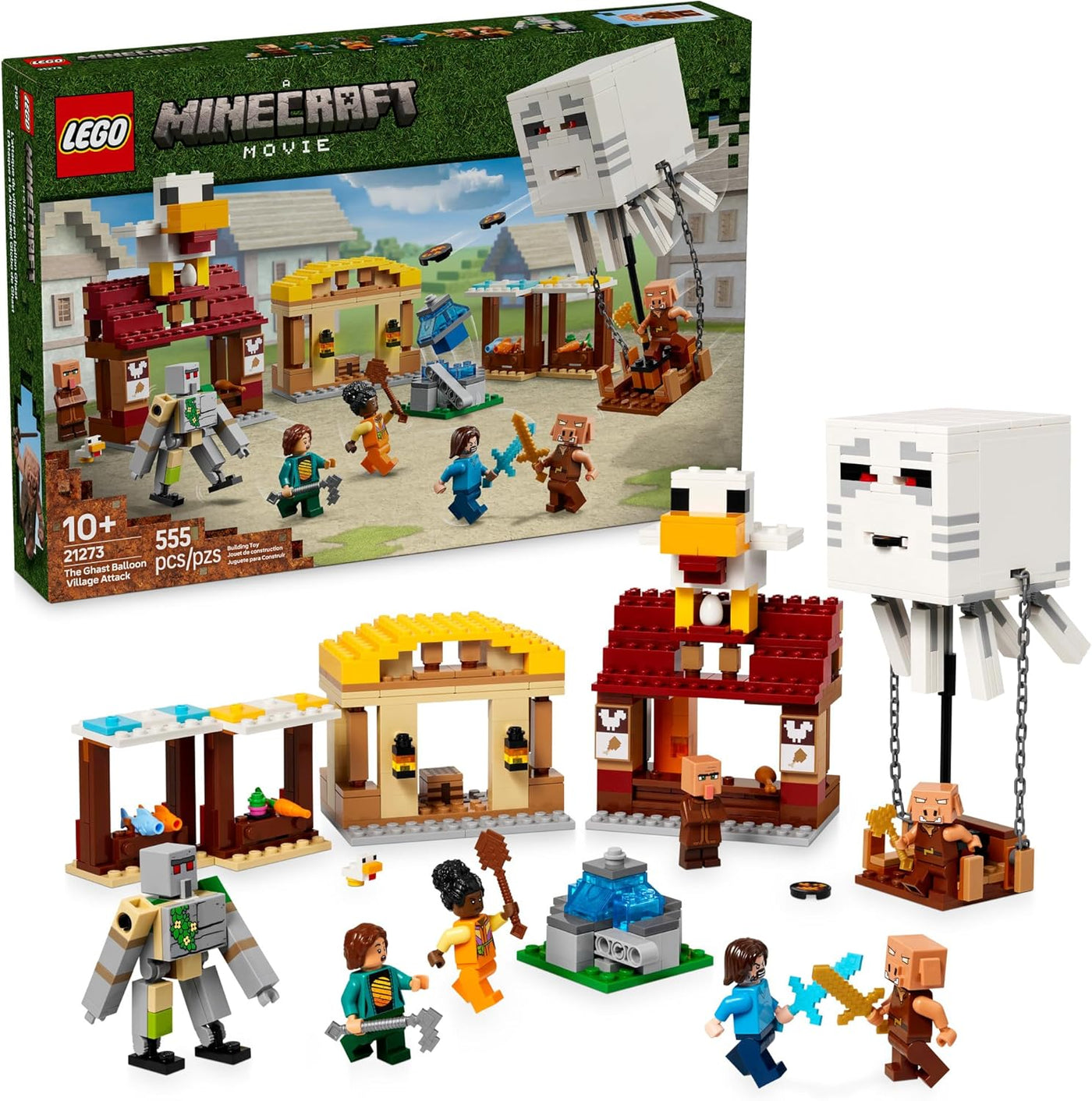 LEGO Minecraft - The Ghast Balloon Village Attack Building Set 21273 |  | Safari Ltd®
