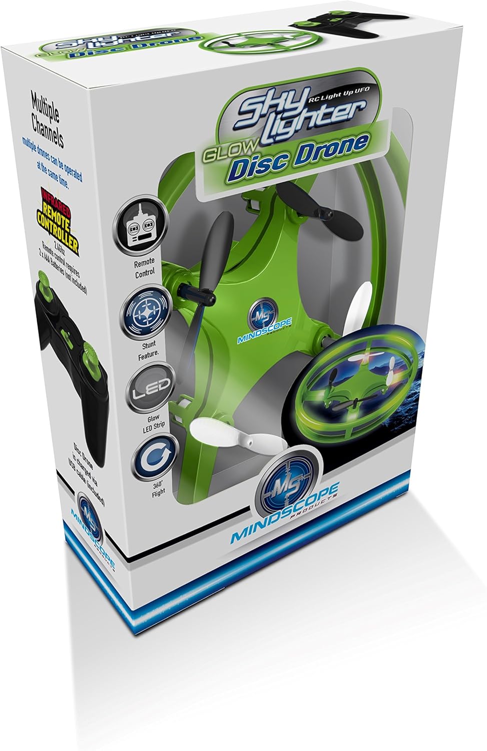 Mindscope Sky Lighter Light-Up LED RC Disc Drone - Green |  | Safari Ltd®