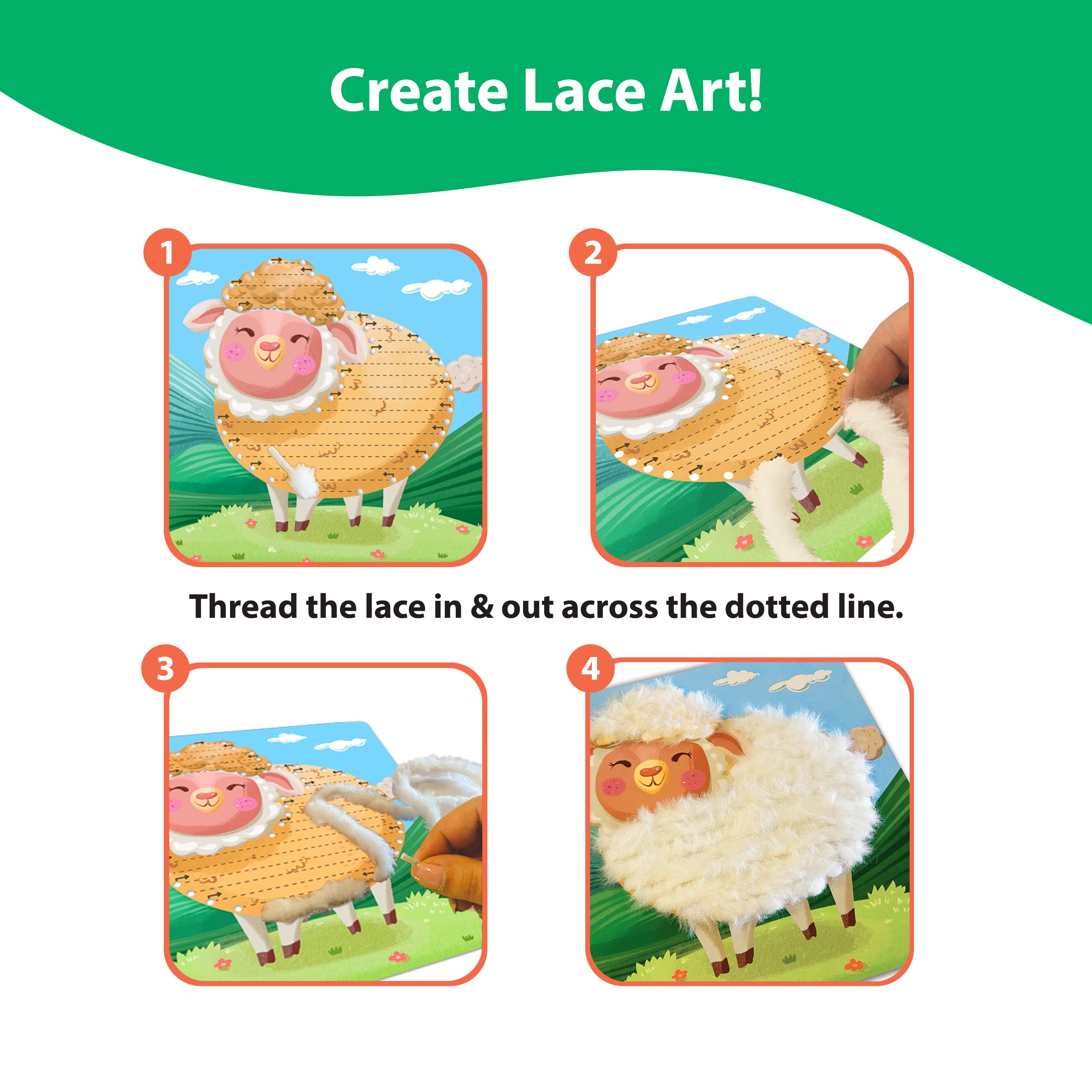Lace Art - Furry Animals Craft Kit | Safari Ltd®