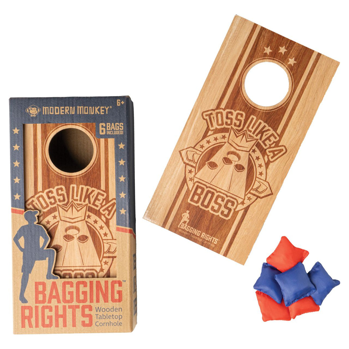 Baging Monkey Modern Monkey Bagging Rights Wooden Table Top Cornhole Set | Safari Ltd®