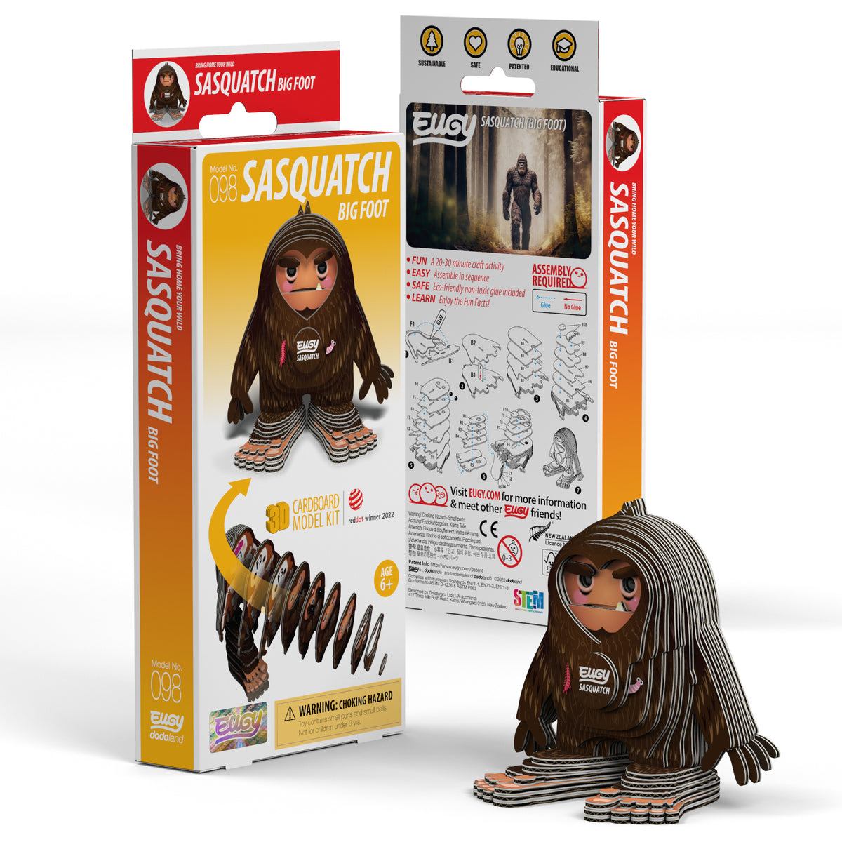 EUGY Sasquatch Bigfoot – 3D-Bastelset Aus FSC-Karton, 10-20 Min. Aufbau, Nachhaltiges Sammlerstück, In Neuseeland Entworfen EUGY Sasquatch Bigfoot – 3D-Bastelset Aus FSC-Karton, 10-20 Min. Aufbau, Nachhaltiges Sammlerstück, In Neuseeland Entworfen