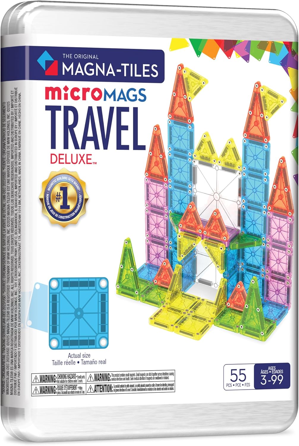 Magna-Tiles microMAGS 55 Pc Deluxe Travel Magnetic Building Set |  | Safari Ltd®