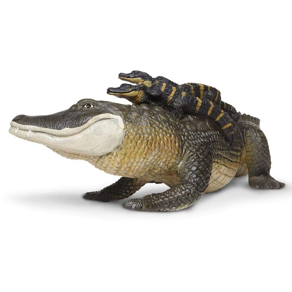 Alligator with Babies Figure – Realistic Reptile Toy for Kids