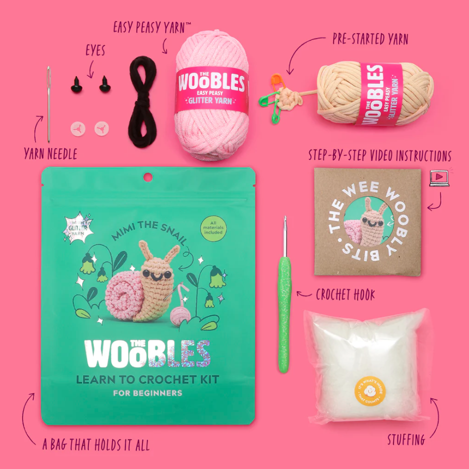 Mimi the Snail - Woobles Beginner Crochet Amigurumi Kit