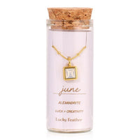 Birthstone Bottle Necklace - Gold - June |  | Safari Ltd®