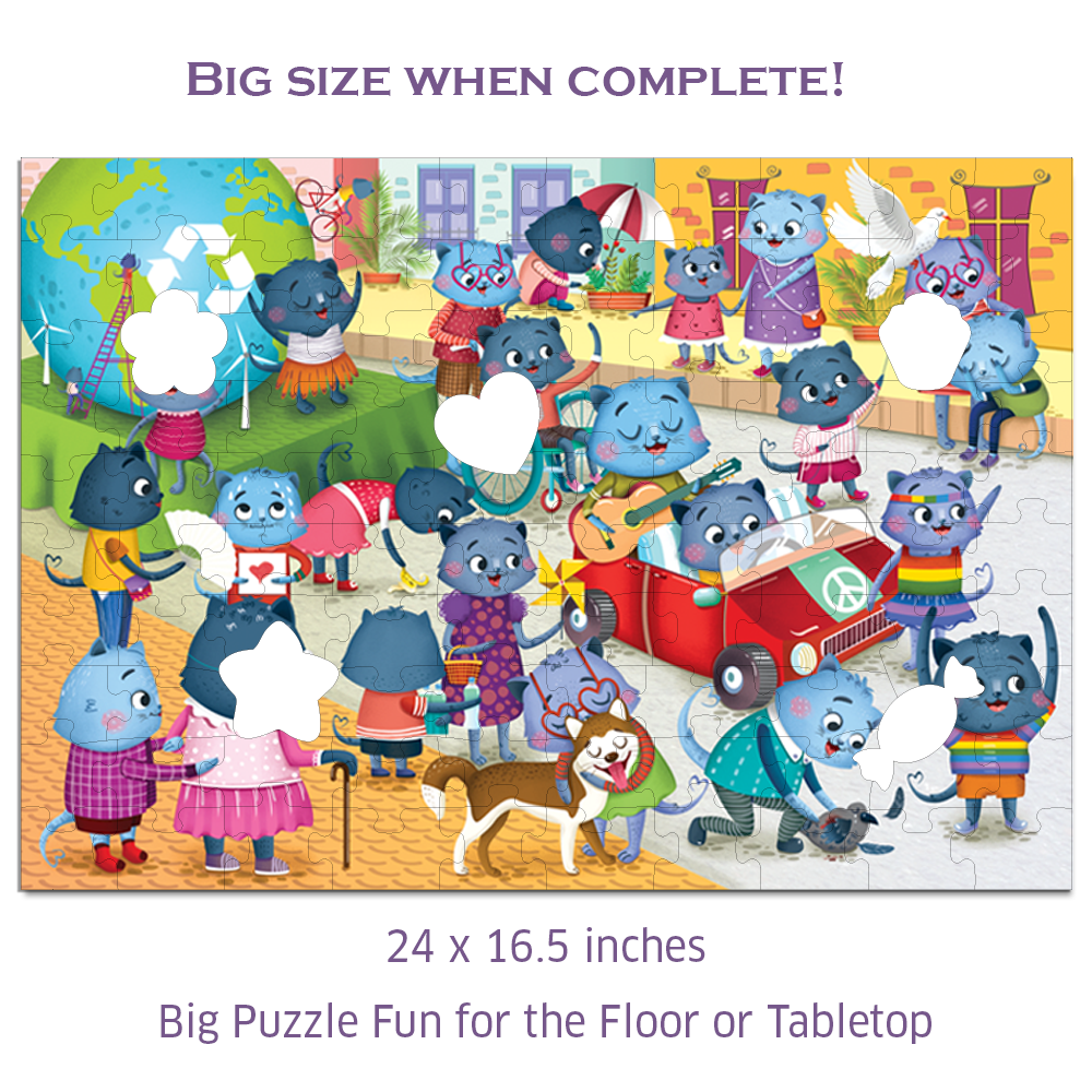 Chalk & Chuckles Caring Cats Lotothot Activity Puzzle |  | Safari Ltd®