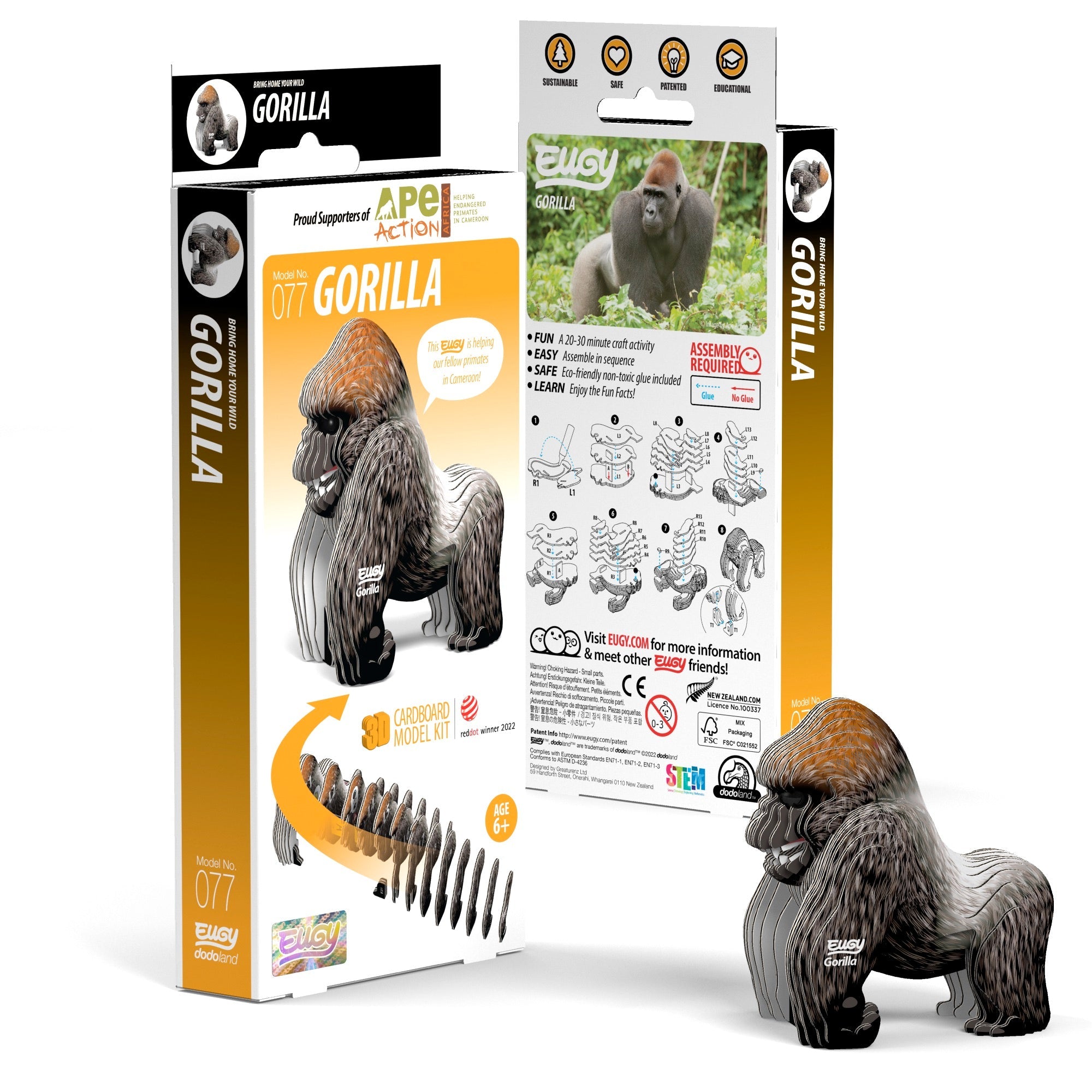 EUGY Gorilla 3D Puzzle | Eugy | Safari Ltd®