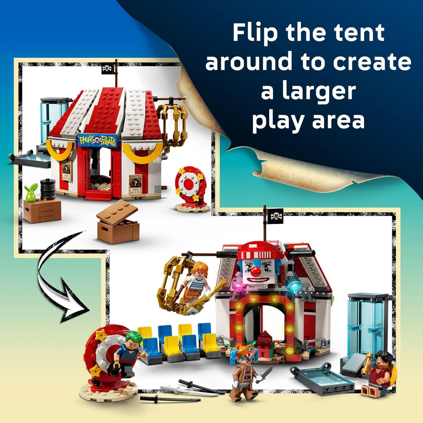 LEGO One Piece Buggy the Clown's Circus Tent Building Toy Set 75637