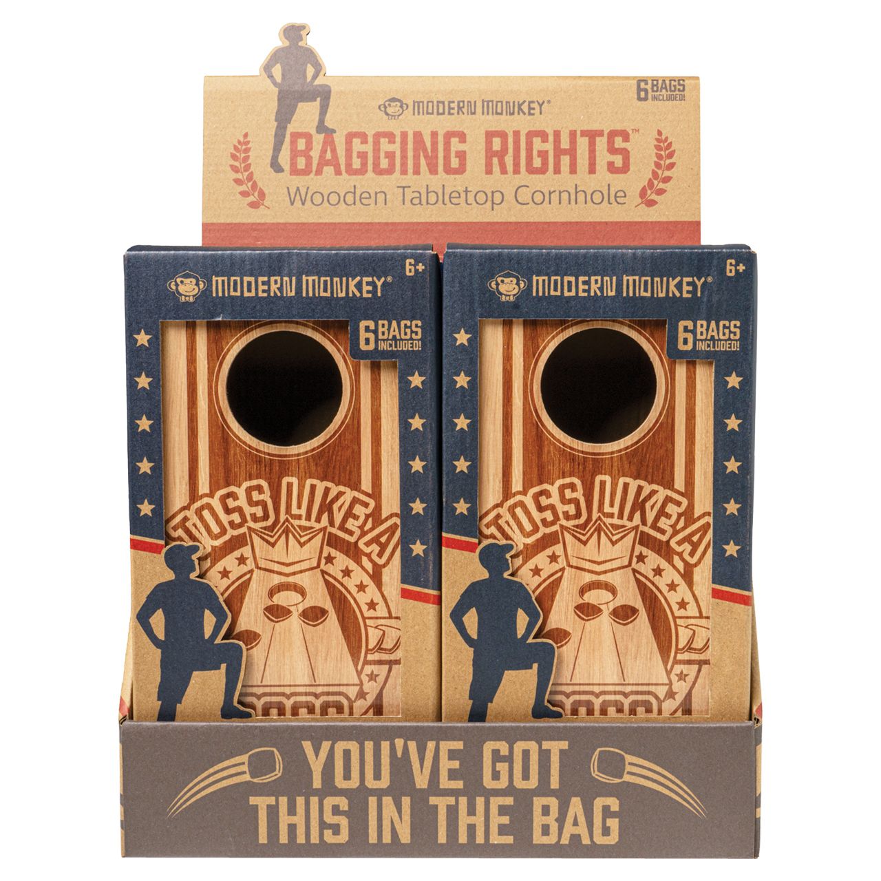 Modern Monkey Bagging Rights Wooden Table Top Cornhole Set |  | Safari Ltd®