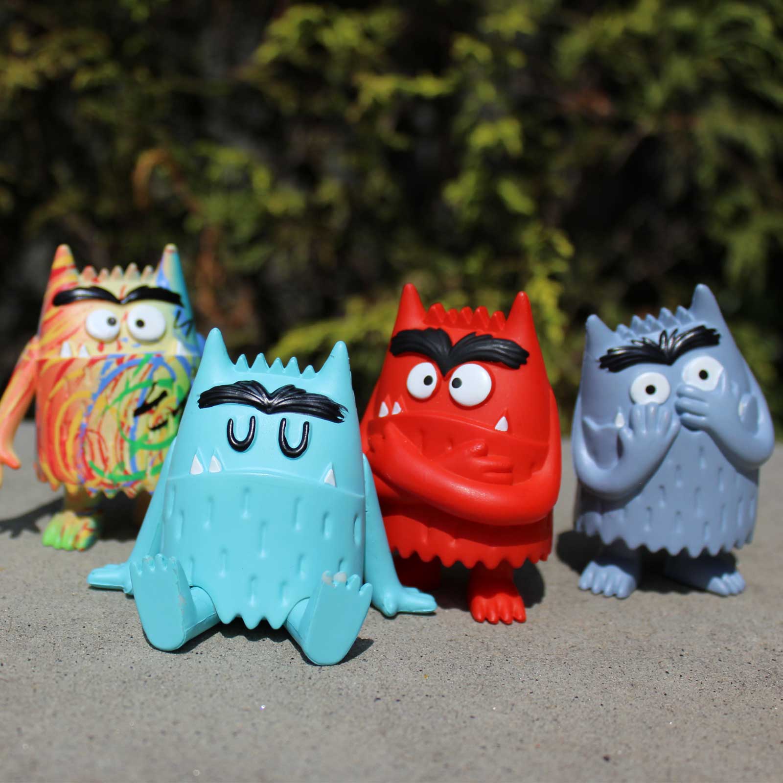 colorful monsters The Color Monster Set of 4 Figurines w/ Multicolor Monster