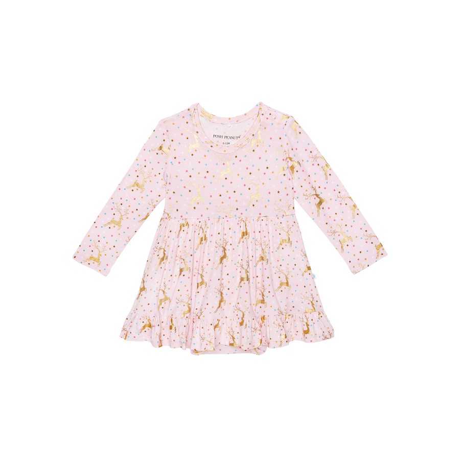 Ryleigh - Long Sleeve Ruffled Bodysuit Dress |  | Safari Ltd®