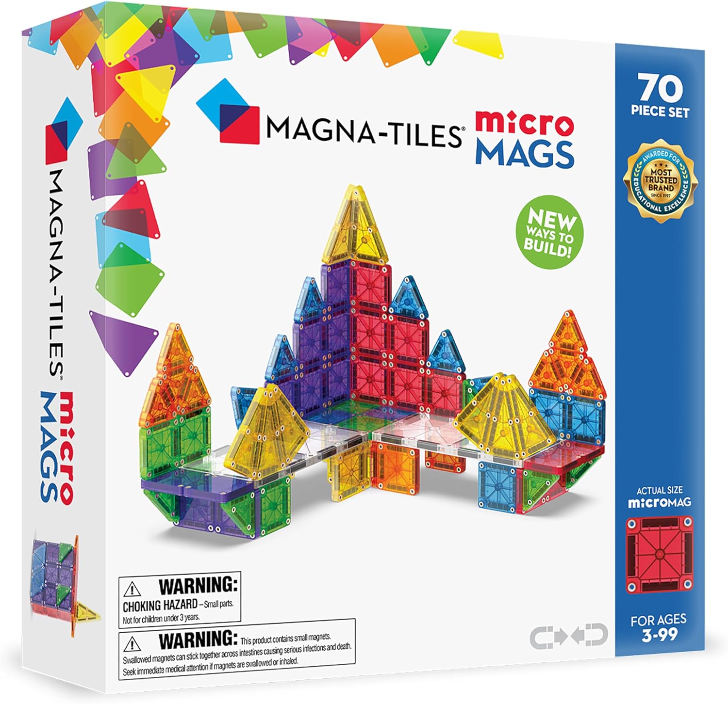 Magna-Tiles 70 Pc microMAGS Deluxe Magnetic Building Set |  | Safari Ltd®