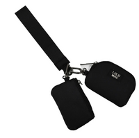Lulu Mac Double Pouch Wristlet - Black/Black |  | Safari Ltd®