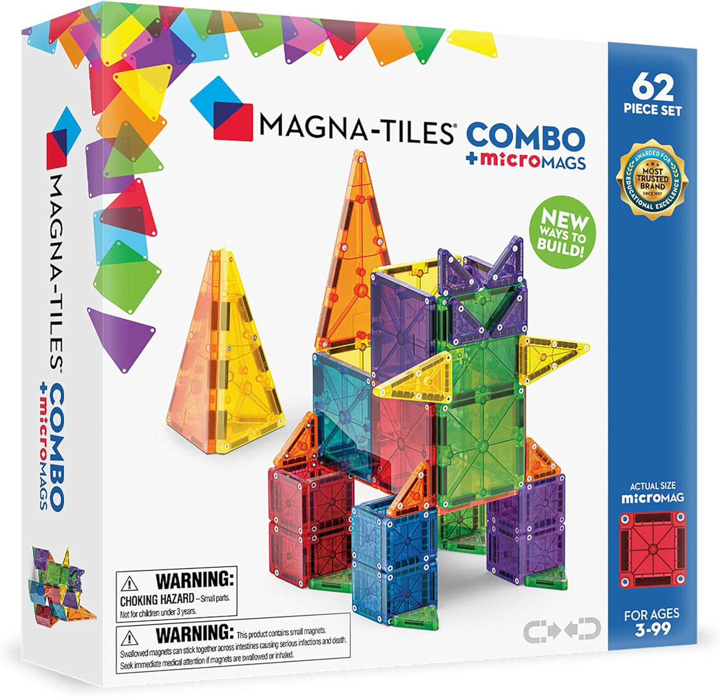 Magna-Tiles Combo 62 Pc Magnetic Building Set |  | Safari Ltd®