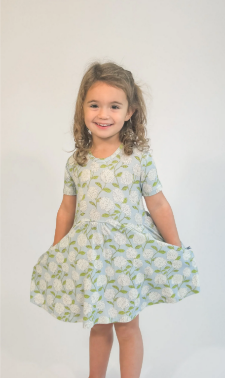 Goosies Short Sleeve Pocket Dress - Hydrangeas