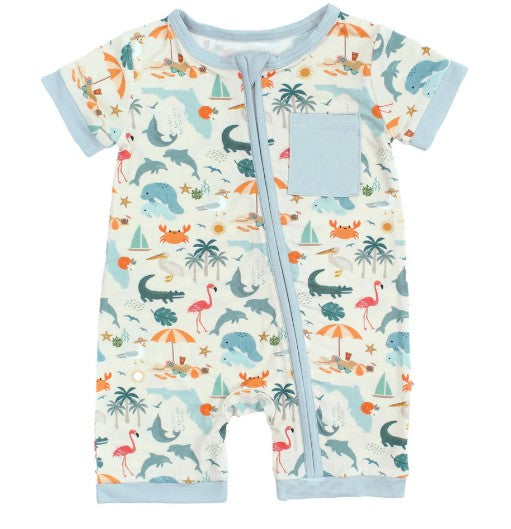 Explore Florida Souvenir Bamboo Baby Shortie Romper Jumpsuit 18-24 |  | Safari Ltd®