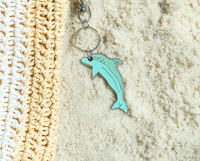 Lucky Feather Ocean Life Silver Keychain - Dolphin