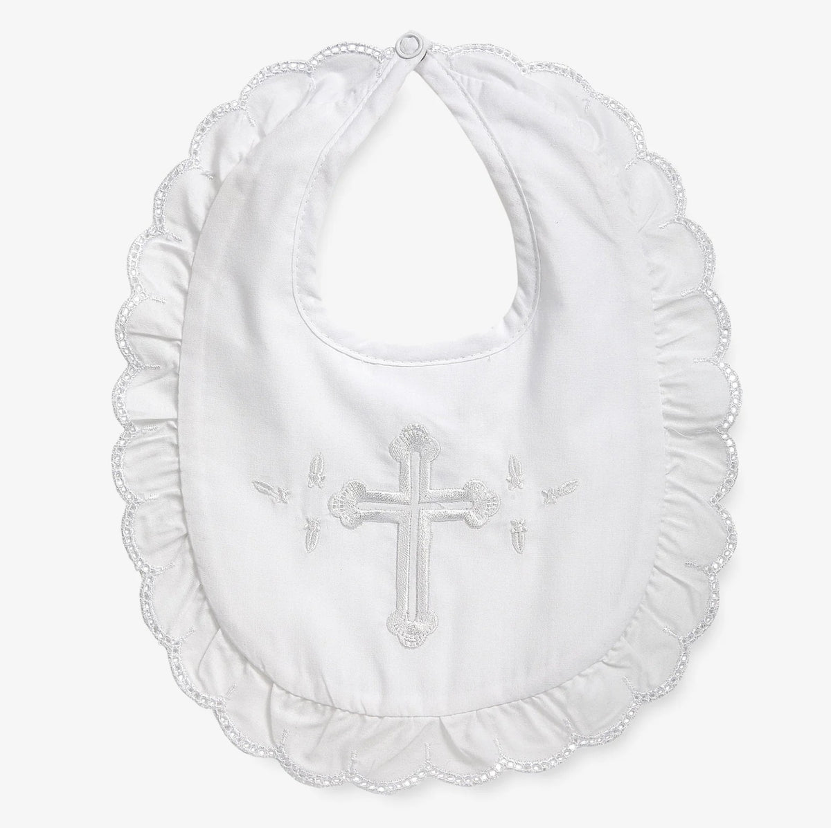 Elegant Baby Christening Bib - Girl