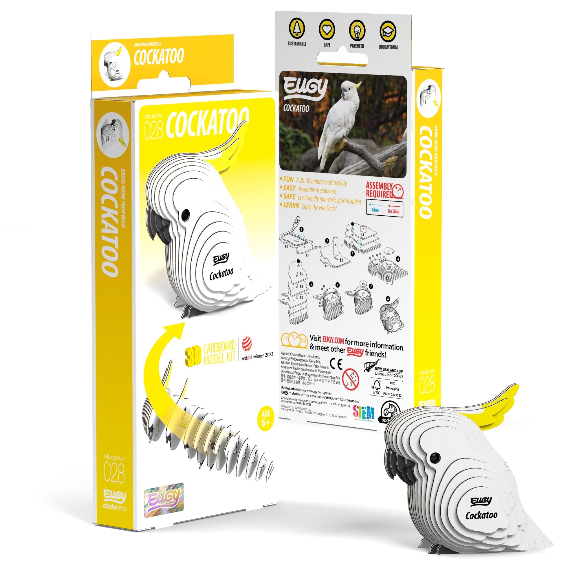EUGY Cockatoo 3D Puzzle | Eugy | Safari Ltd®