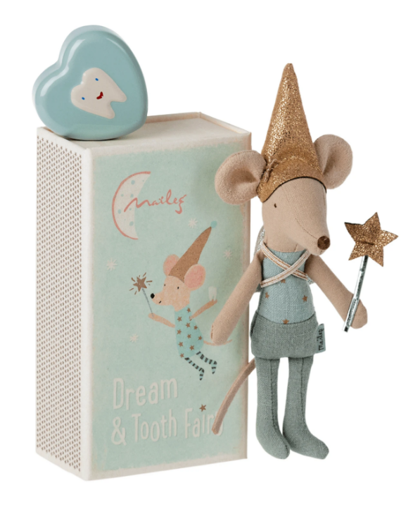 Maileg Tooth fairy mouse in matchbox - Blue