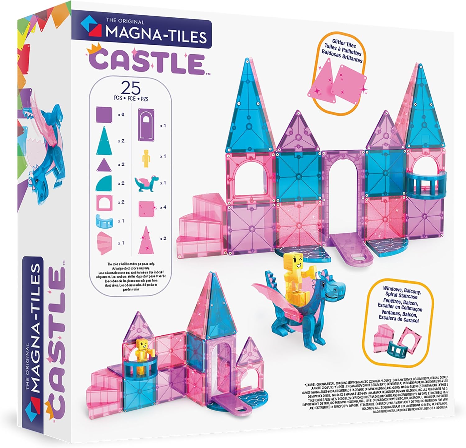 Magna-Tiles Castle 25 Pc Magnetic Building Set |  | Safari Ltd®