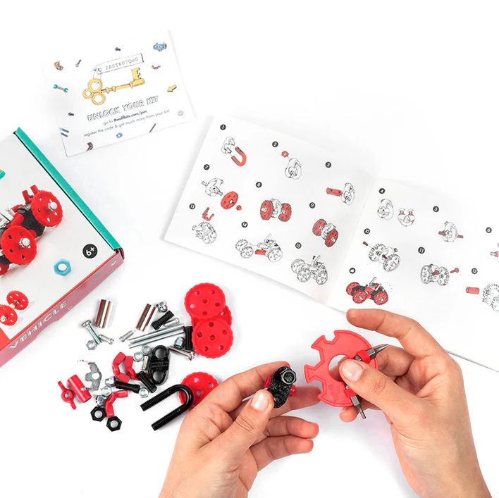 The Off Bits FORMULABIT Build-it-Yourself 3-in-1 Vehicle Kit - Red