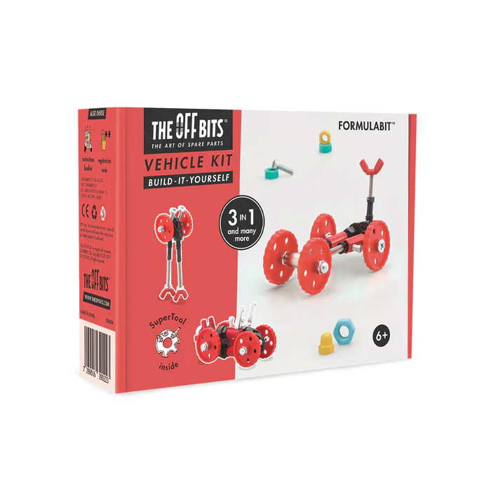 The Off Bits FORMULABIT Build-it-Yourself 3-in-1 Vehicle Kit - Red