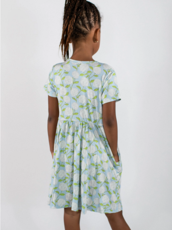 Goosies Short Sleeve Pocket Dress - Hydrangeas
