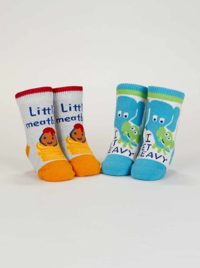 Blue Q Baby Socks - Little Meatball / I Get Heavy