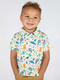 Goosies Short Sleeve Polo Shirt - Ocean Friends