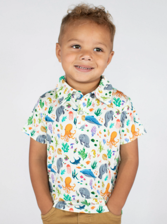 Goosies Short Sleeve Polo Shirt - Ocean Friends