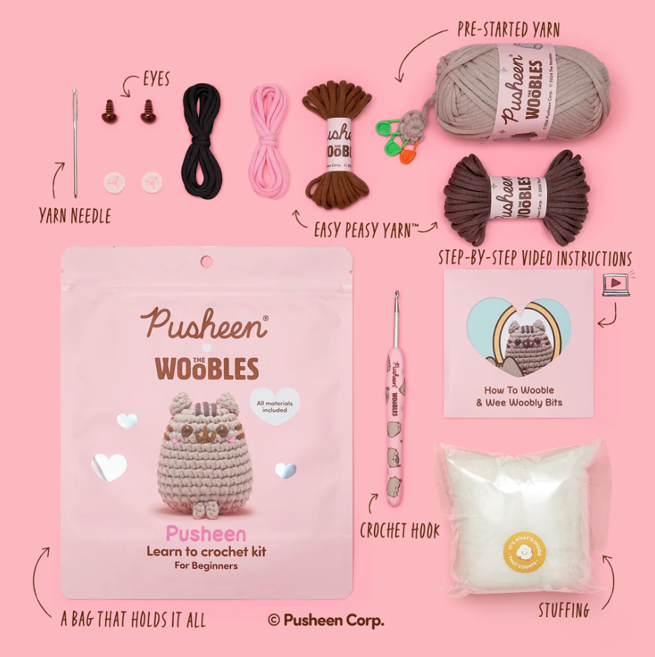 Pusheen - Woobles Beginner Crochet Amigurumi Kit |  | Safari Ltd®