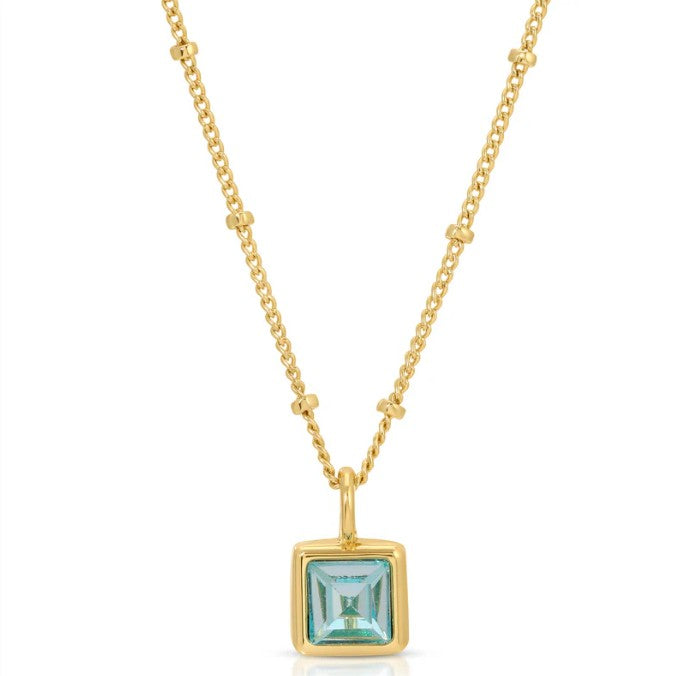 Birthstone Bottle Necklace - Gold - March |  | Safari Ltd®
