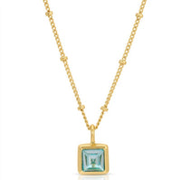 Birthstone Bottle Necklace - Gold - March |  | Safari Ltd®