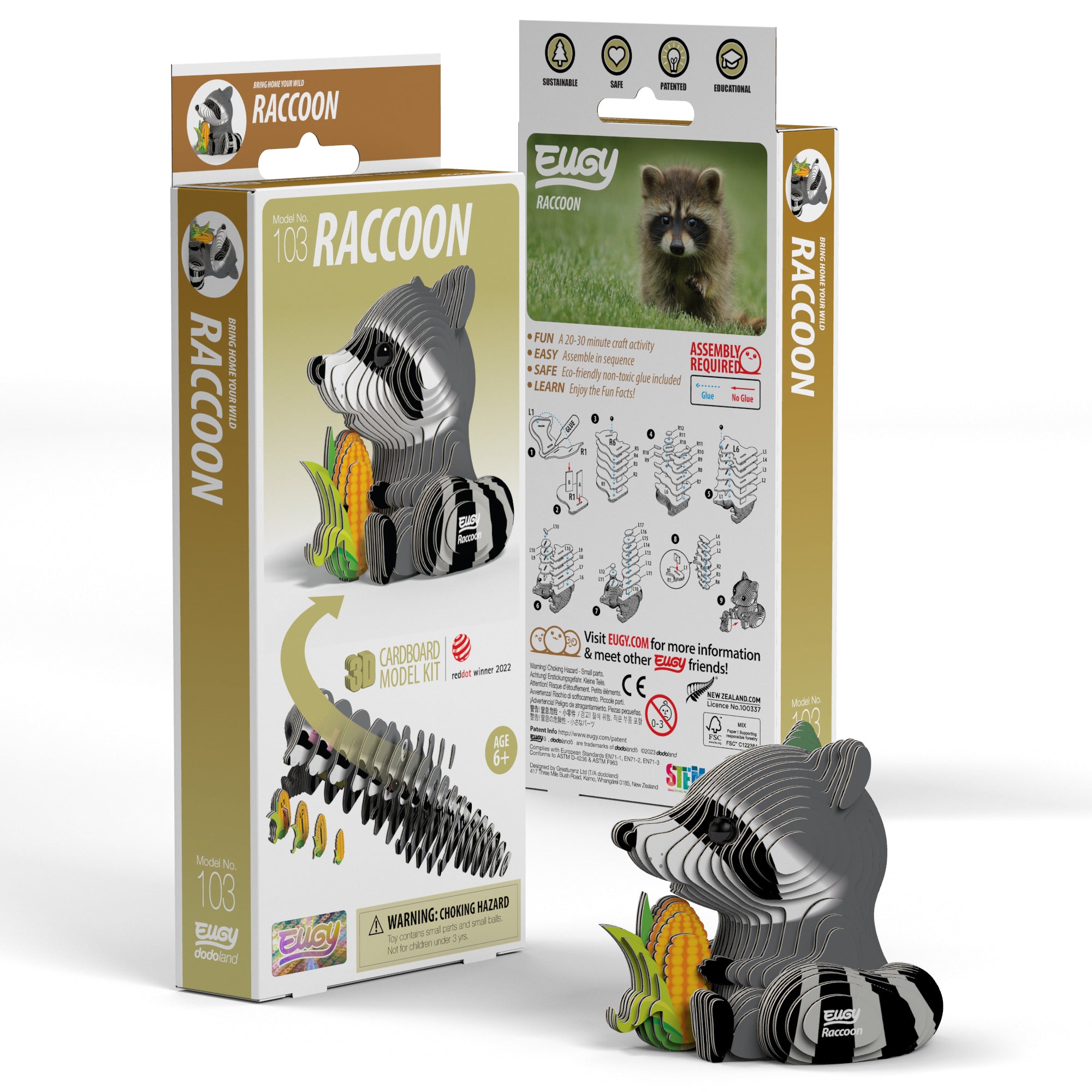 EUGY Raccoon 3D Puzzle | Safari Ltd®