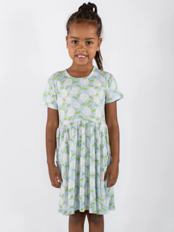 Goosies Short Sleeve Pocket Dress - Hydrangeas