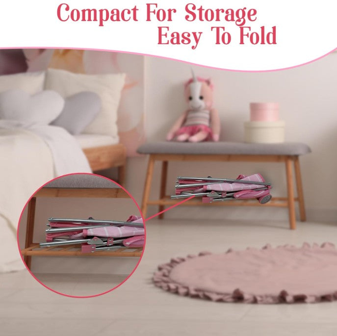 Single Stroller (Pink/White Stripes) with Doll |  | Safari Ltd®