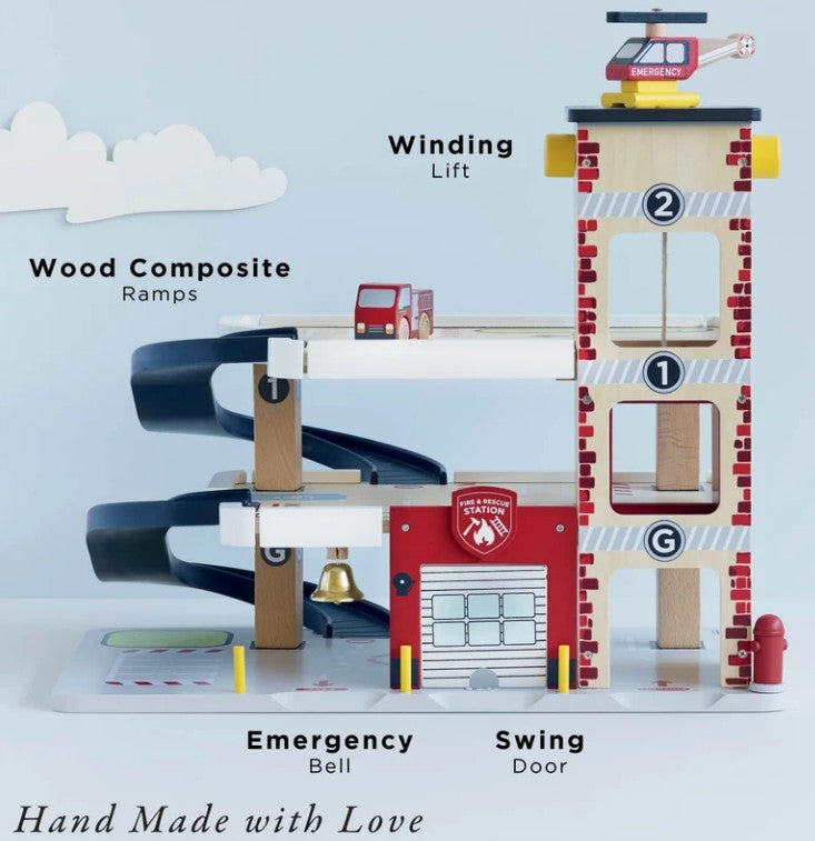 LeToyVan Fire & Rescue Wooden Garage