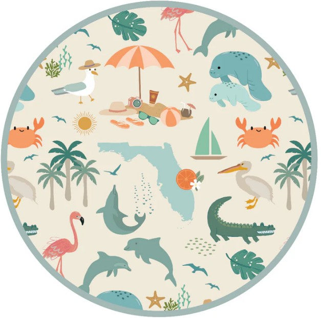 Explore Florida Luxury Bamboo Blanket | Beige/Multi / Small |  | Safari Ltd®