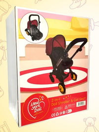 New York Doll Baby Doll Car Seat and Stroller - Maroon