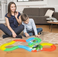Mindscope Twister Tracks - Neon Glow-in-the-Dark Race Track |  | Safari Ltd®